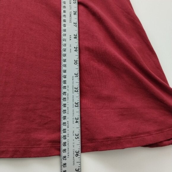 FIG Safari Travel Dress Large Red Bamboo Blend Long Sleeve Comfy Fitted - Picture 7 of 8